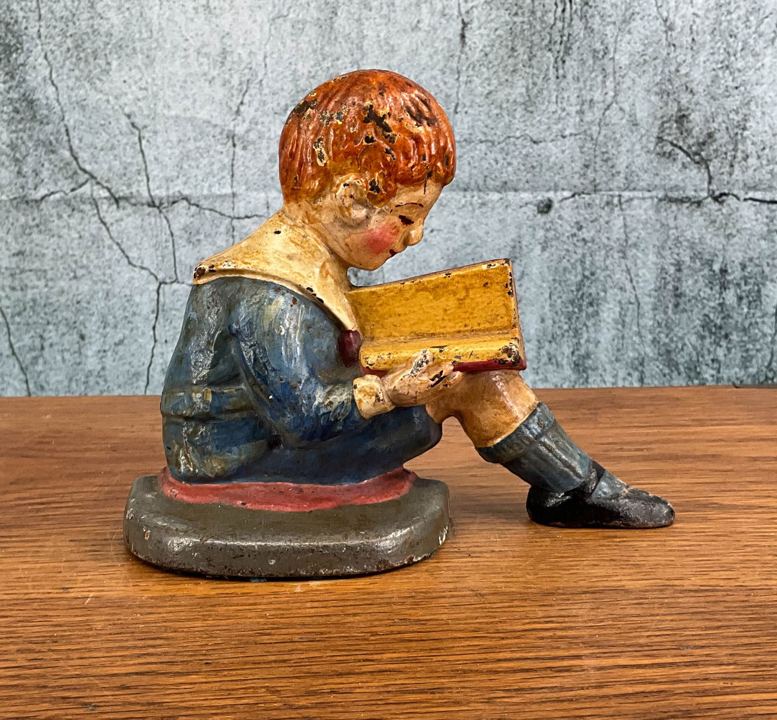 Young Boy- Reading, Cast Iron Doorstop or Bookend (1 of 6)