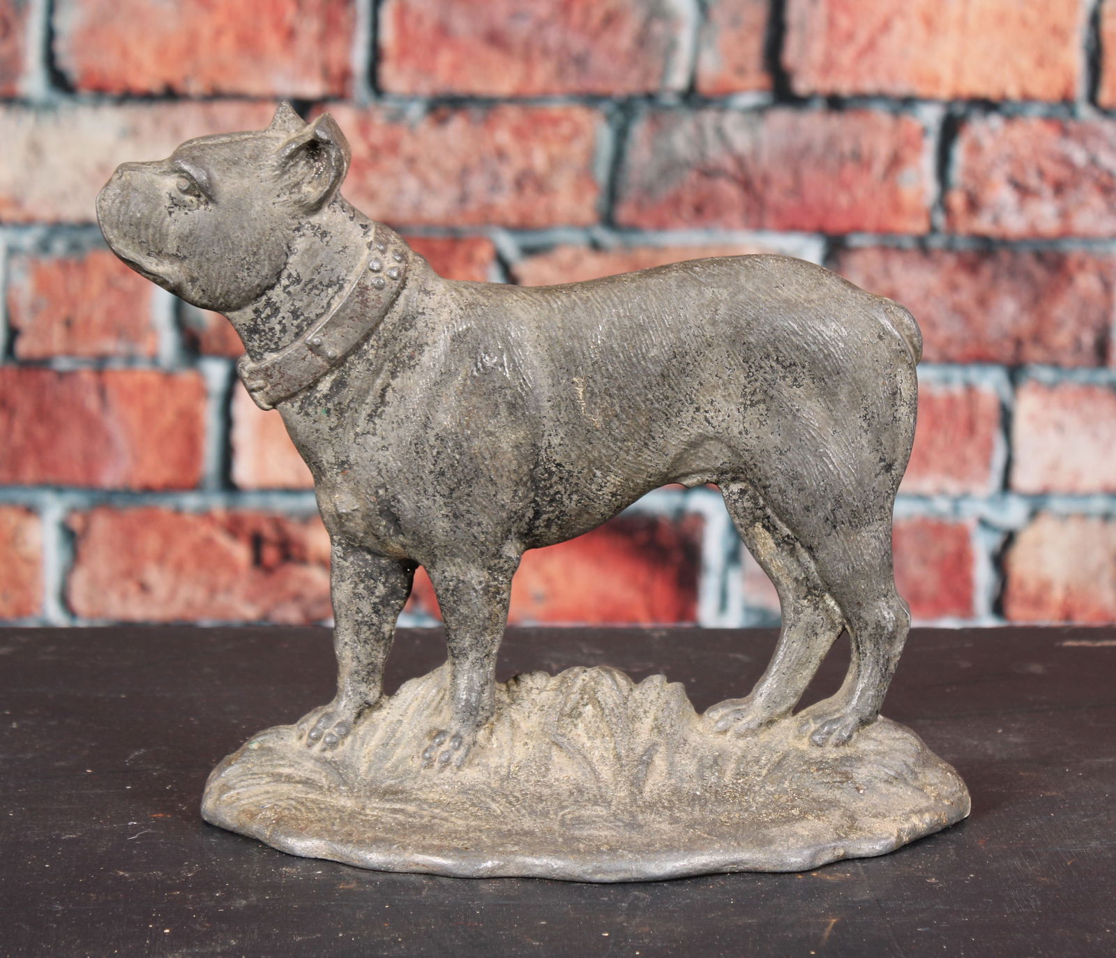 White Metal Replica Bull Dog Doorstop Spelter(?) (1 of 4)