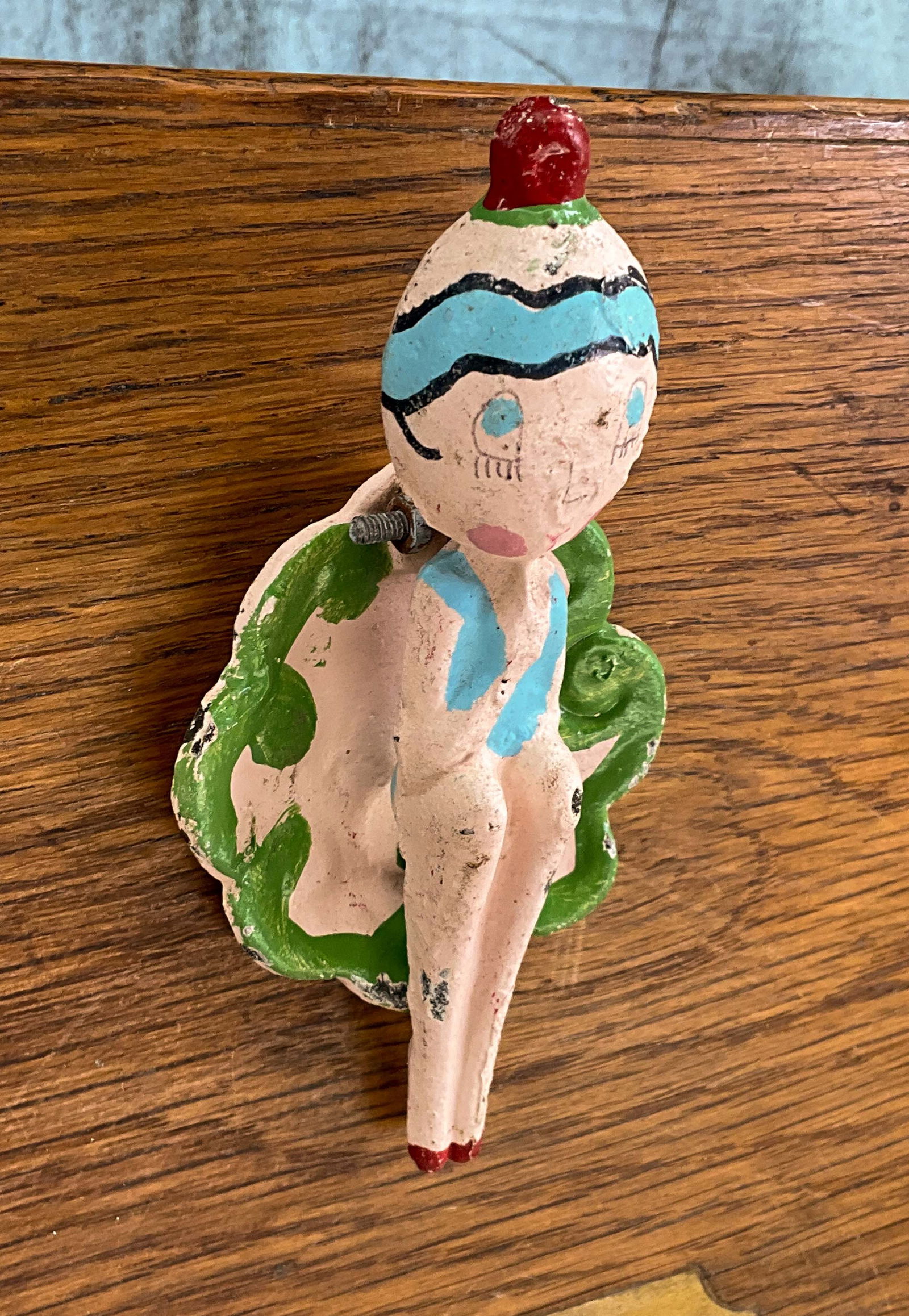 Rare A. Fish Bathing Beauty Door Knocker Cast Iron (1 of 6)