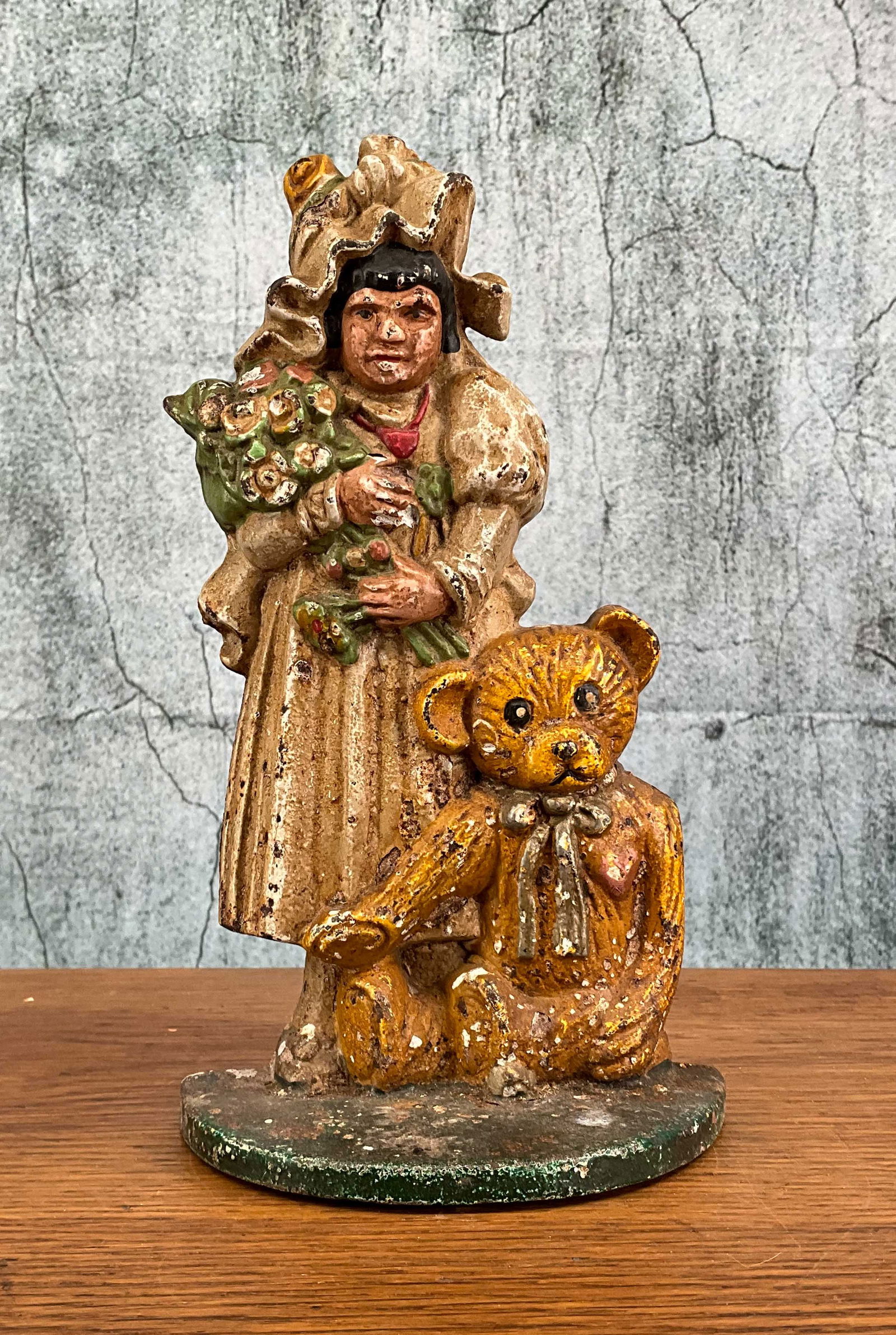Girl With Teddy Bear Cast Iron Doorstop (1 of 7)