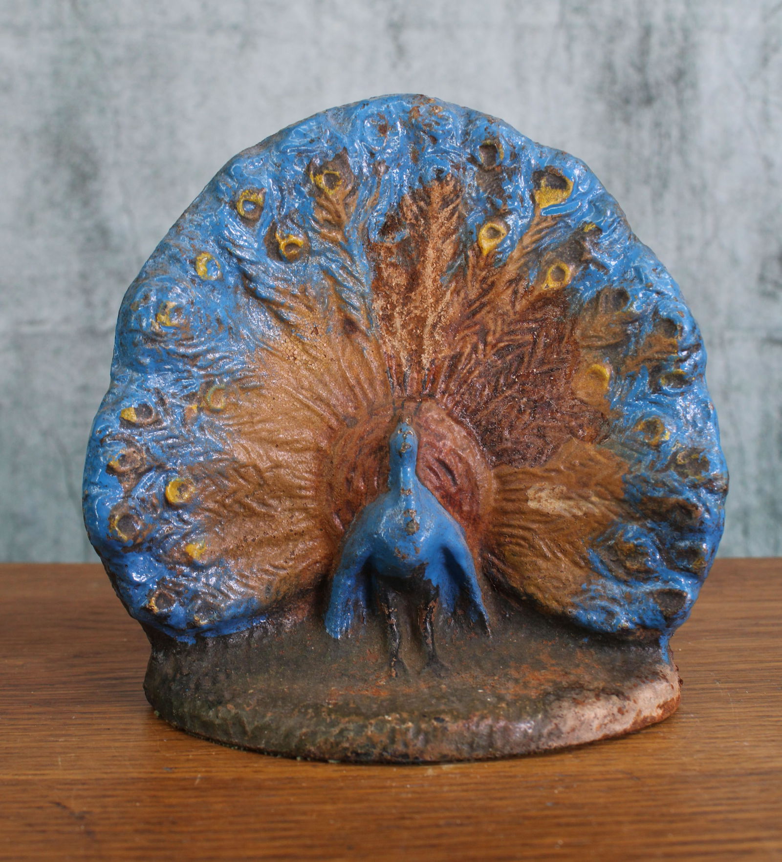 Solid Cast Iron Peacock Doorstop (1 of 4)