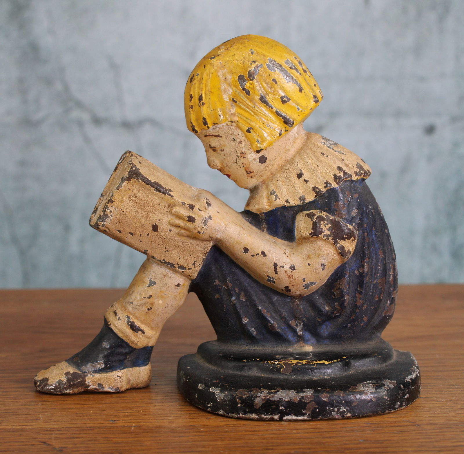 Girl Reading Book, Cast Iron Doorstop, Bookend (1 of 6)