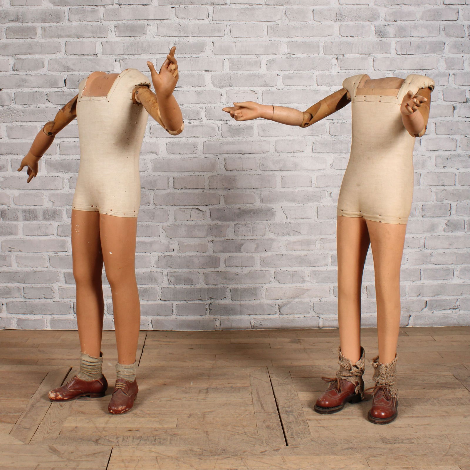 Pair of Antique Child Sized Mannequins (1 of 10)
