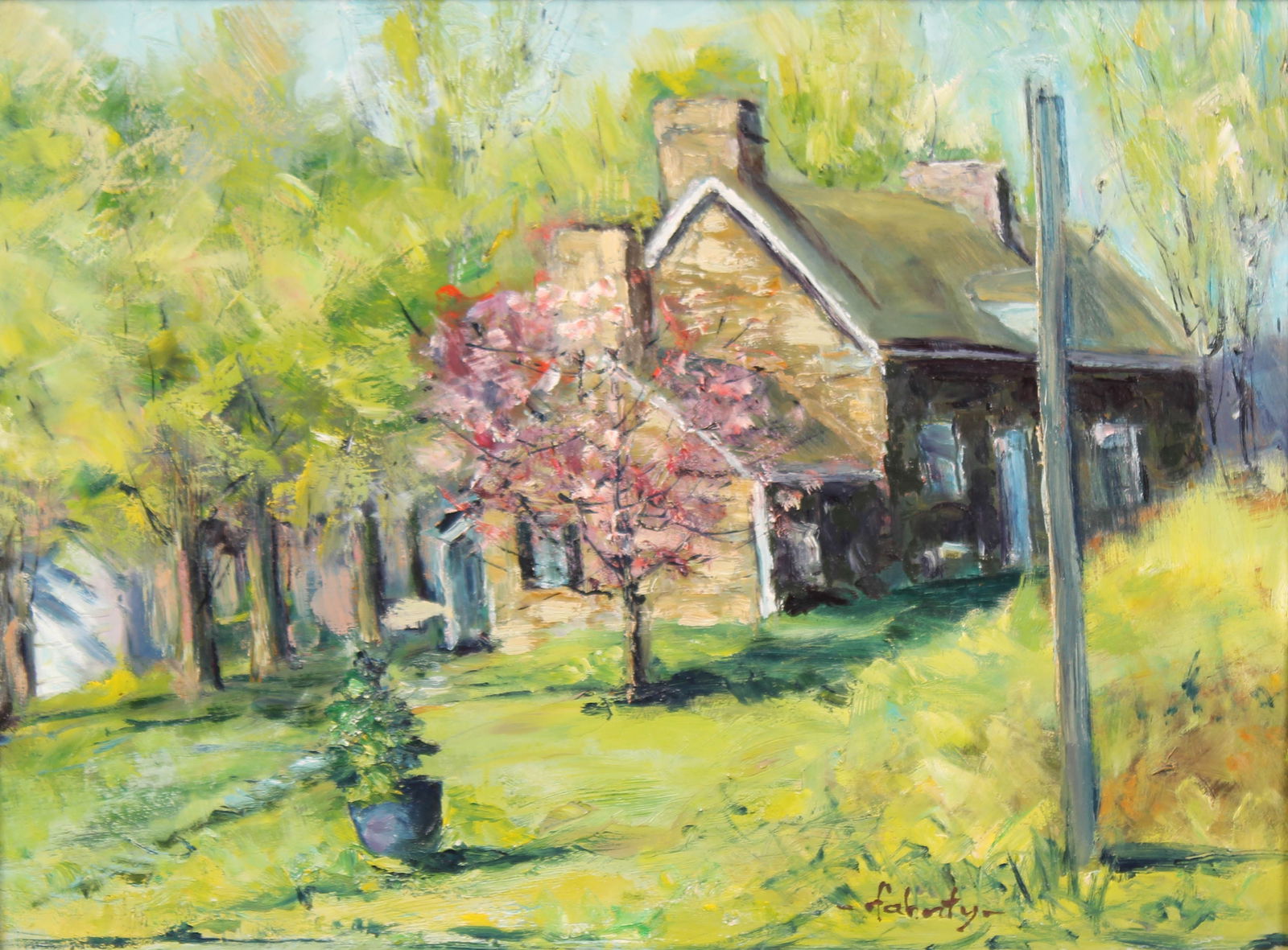 Evelyn Faherty (1919-2015) Stone House Painting (1 of 5)