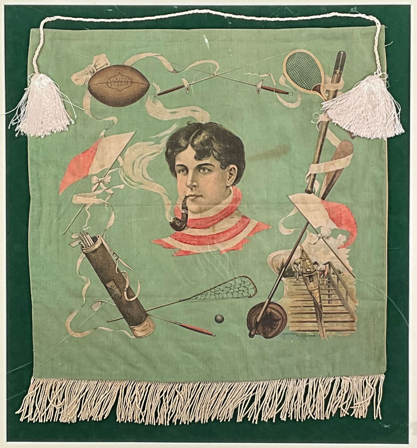 1903 Antique School Days Sporting Banner (1 of 8)