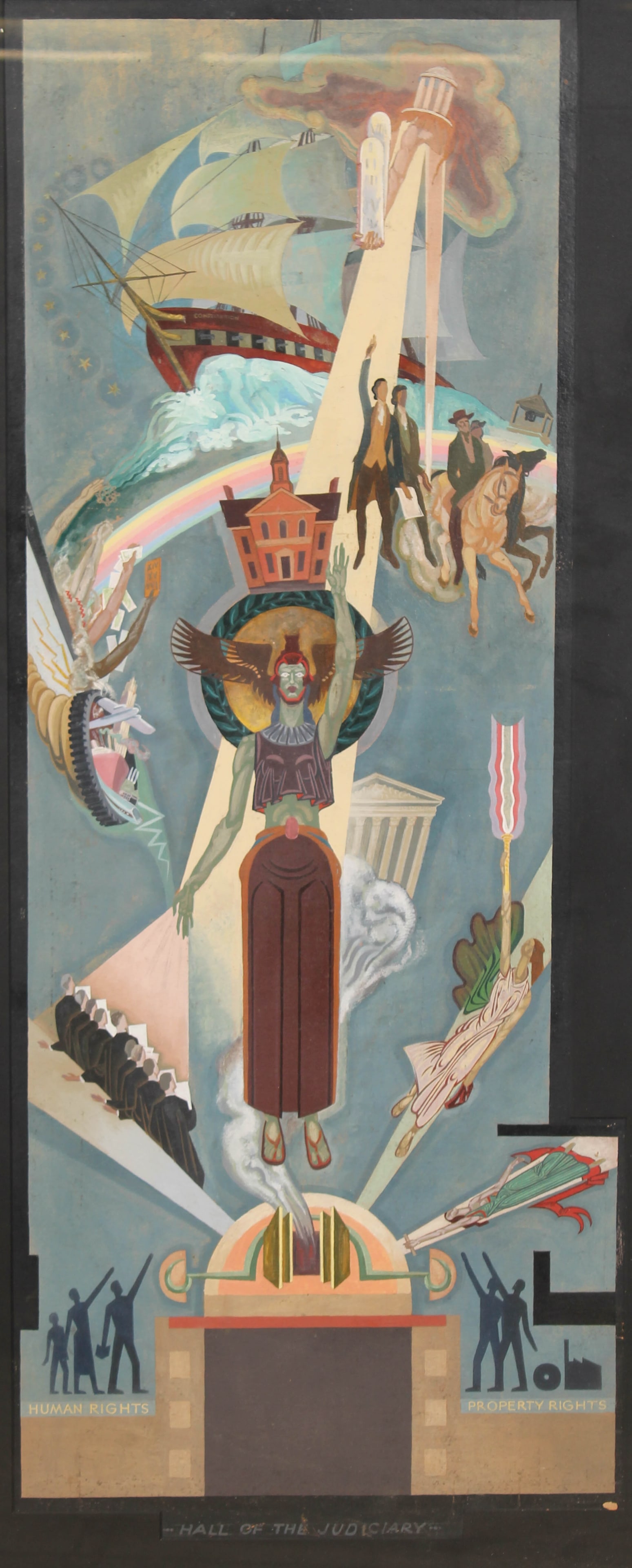 WPA Style, Hall of The Judiciary, Mural Study (1 of 6)