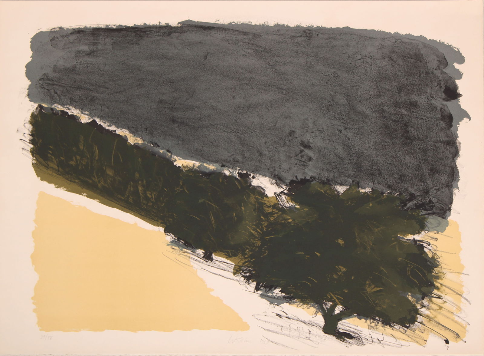 Wolf Kahn, Lithograph, 24/98, Signed, 1969: Wolf Kahn, Lithograph, 24/98, Signed, 1969. Size: H 22" x W 29 3/4"