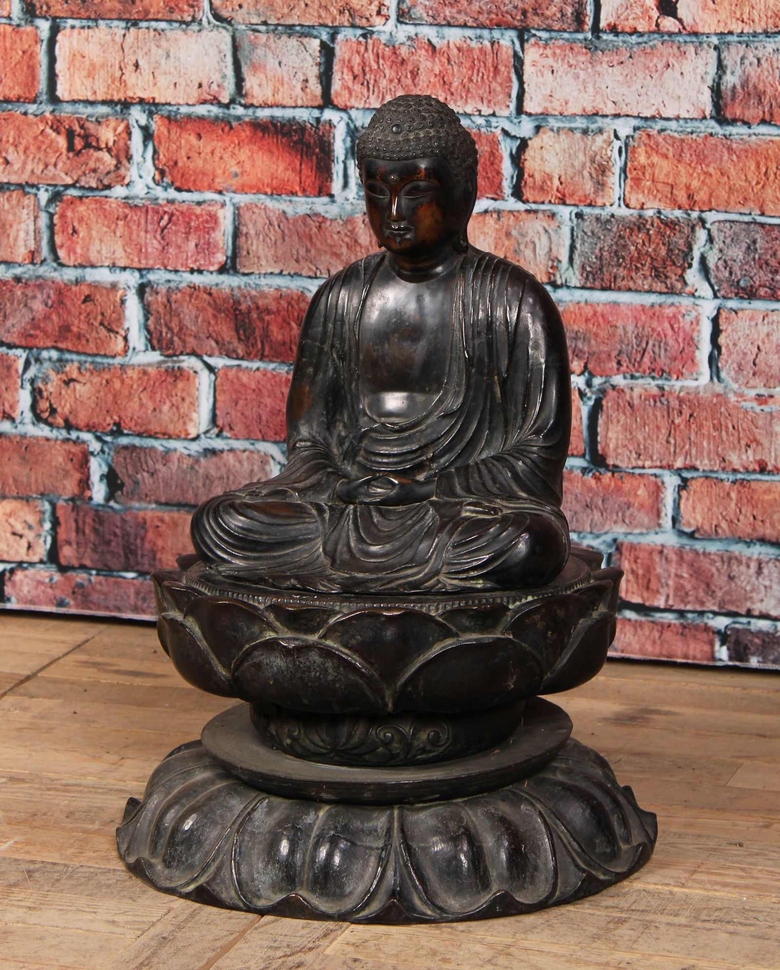 Large Scale Bronze Temple Buddha, 26" Tall (1 of 9)
