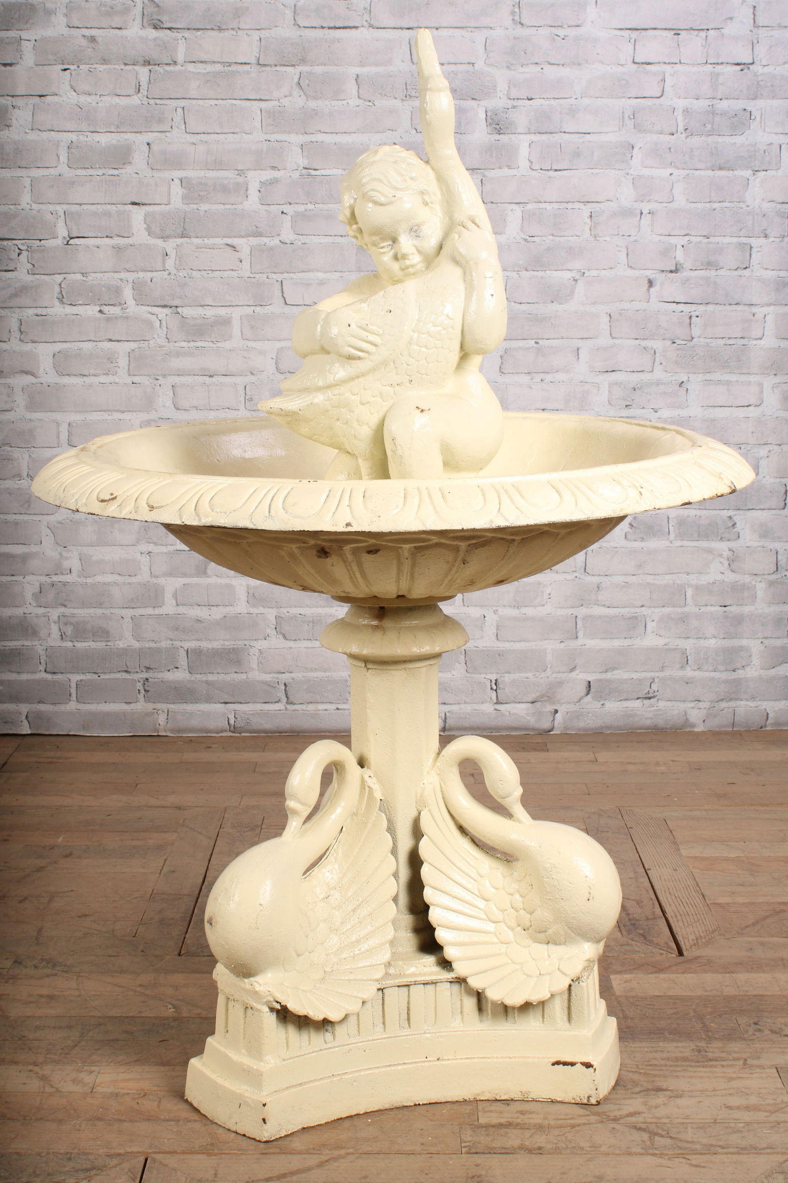 Cast Iron Putti and Swan Fountain (1 of 9)