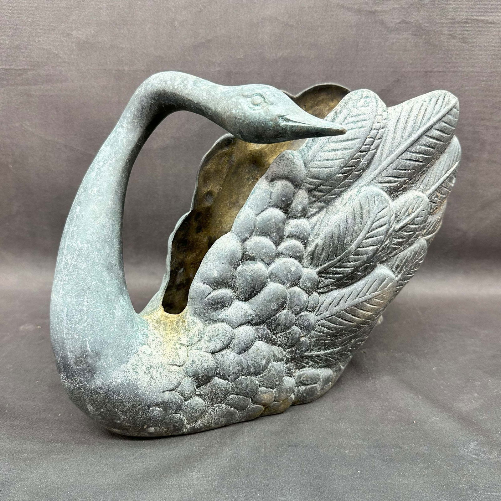 Figural Bronze Swan Planter (1 of 6)