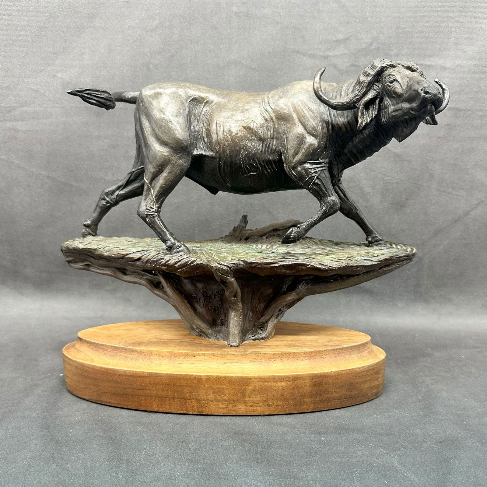Signed and Numbered Bronze Water Buffalo (1 of 7)