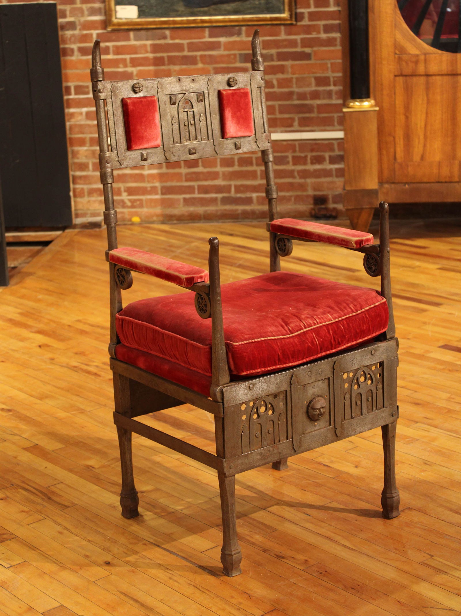 Wrought Iron Gothic Style Throne Chair (1 of 5)