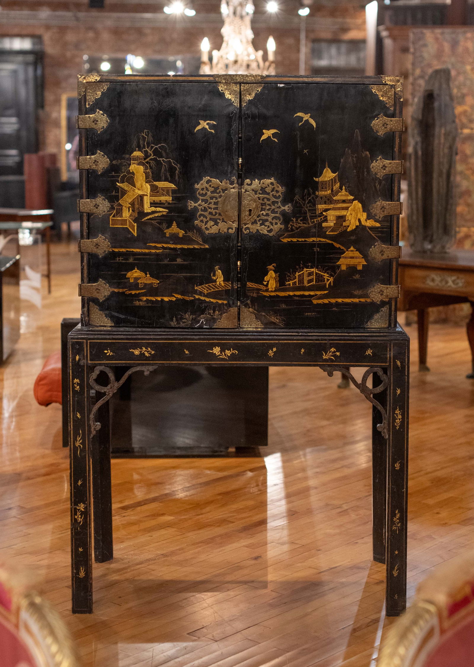 English Chinoiserie Cabinet on Stand (1 of 11)