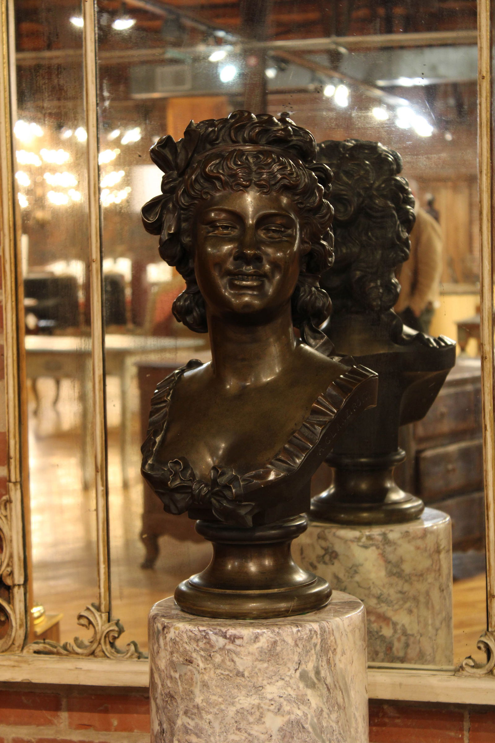 Cast Bronze Portrait Bust, Signed A G Lanzirotti (1 of 6)