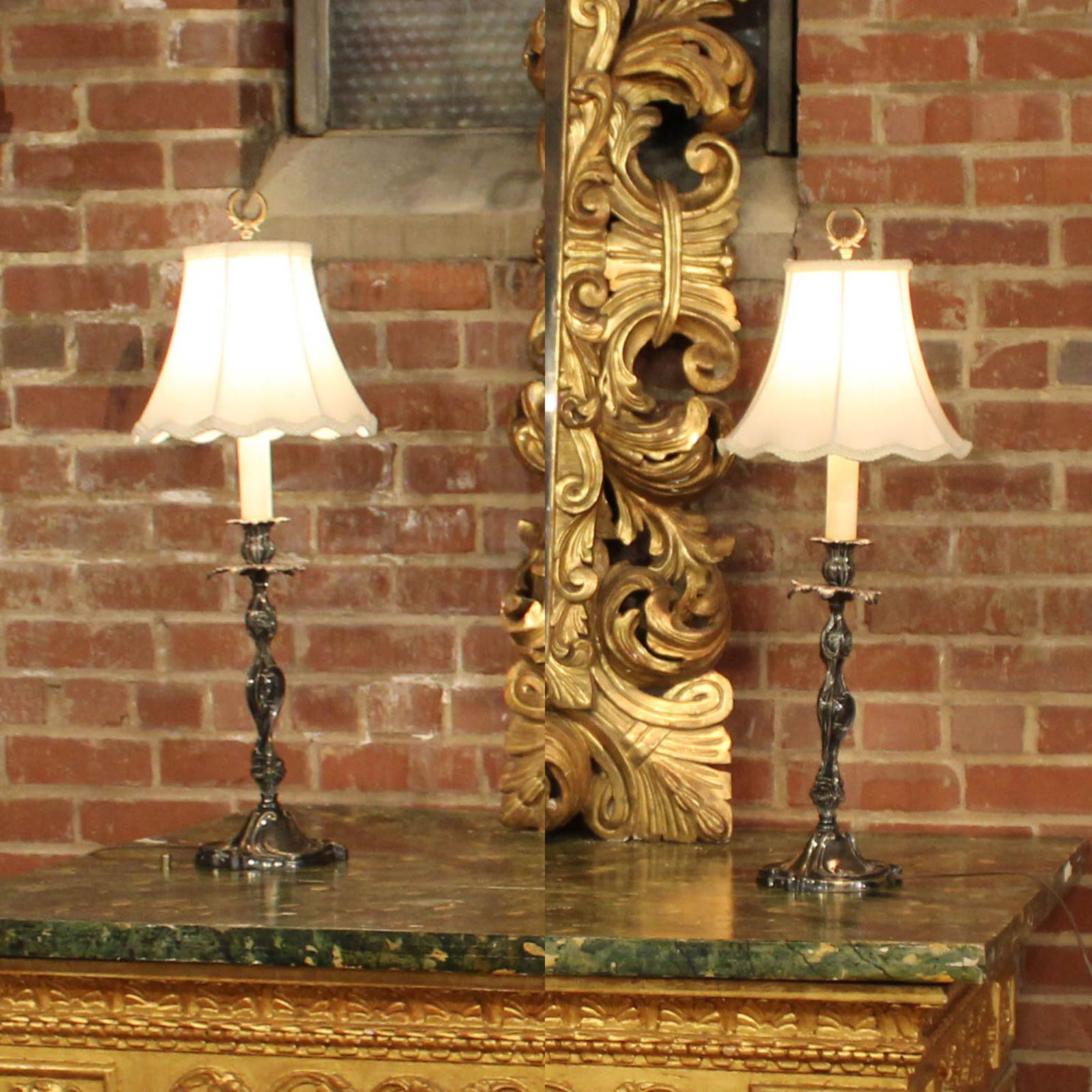 Pair Silver Candlestick Lamps (1 of 9)