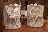 Pair English Architectural Herald Angels, 64"