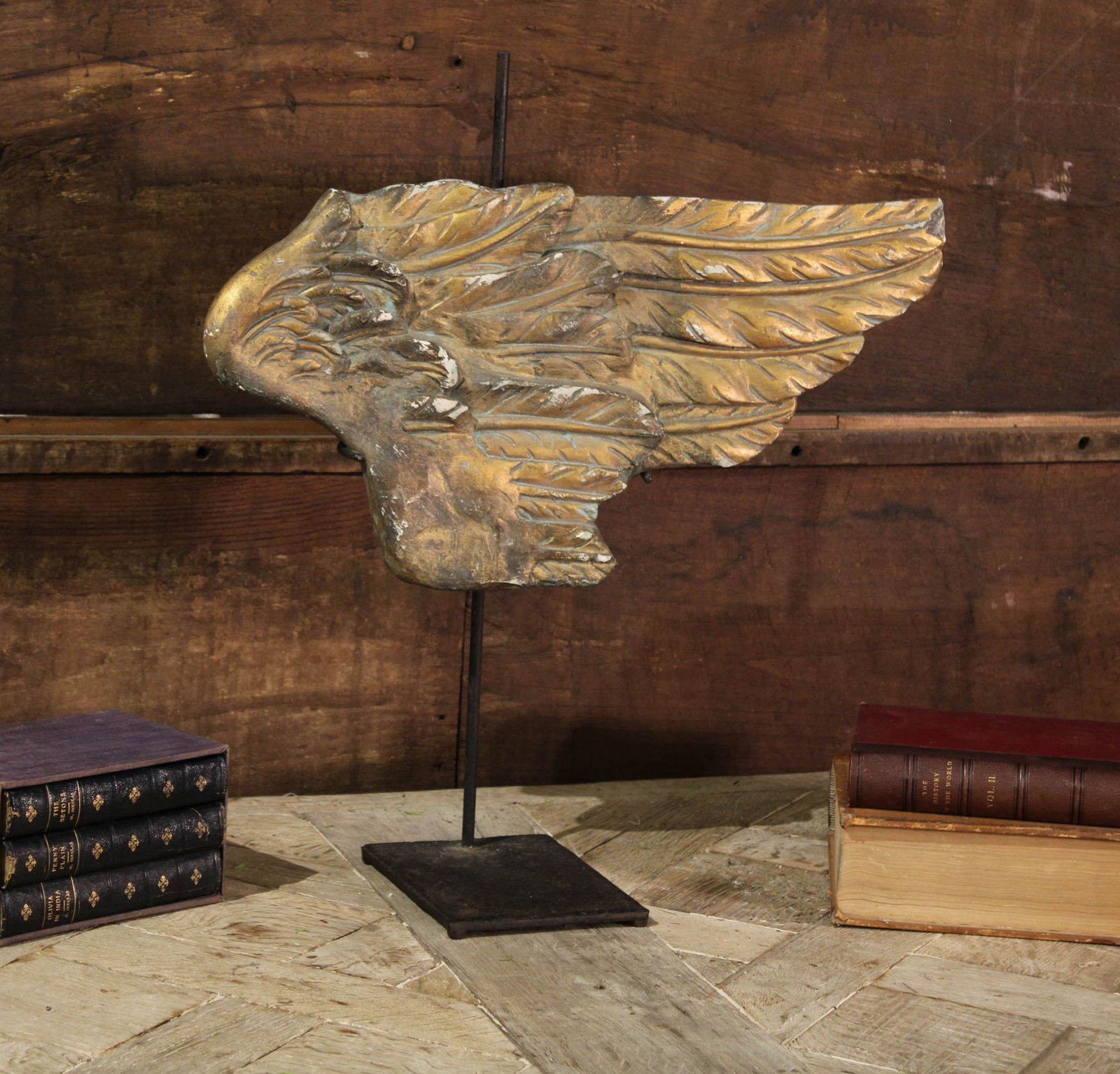 Gilt Angel Wing on Stand (1 of 4)