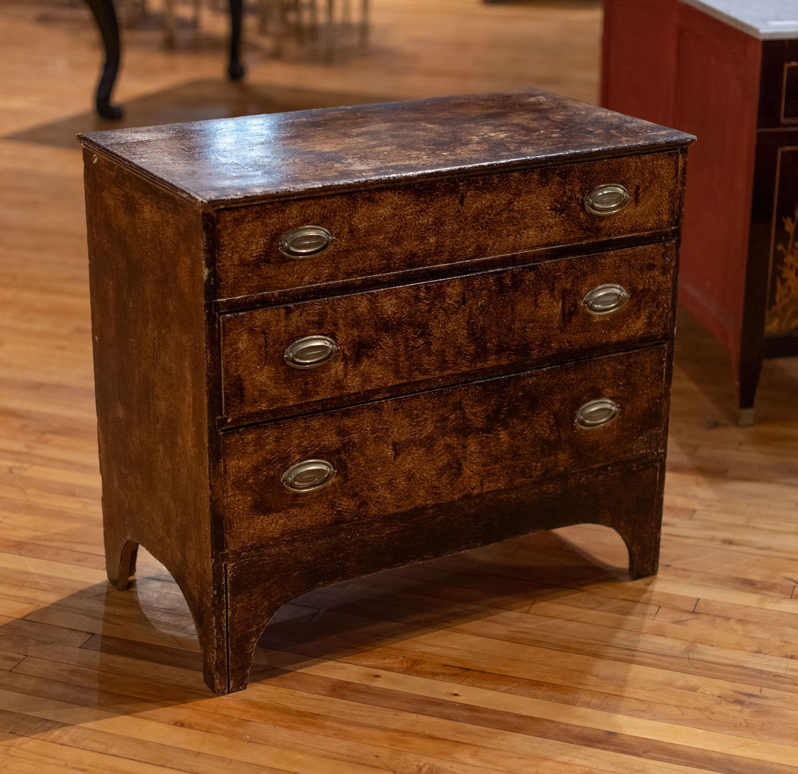 English Scrumbled, Grain Painted Pine Chest (1 of 4)