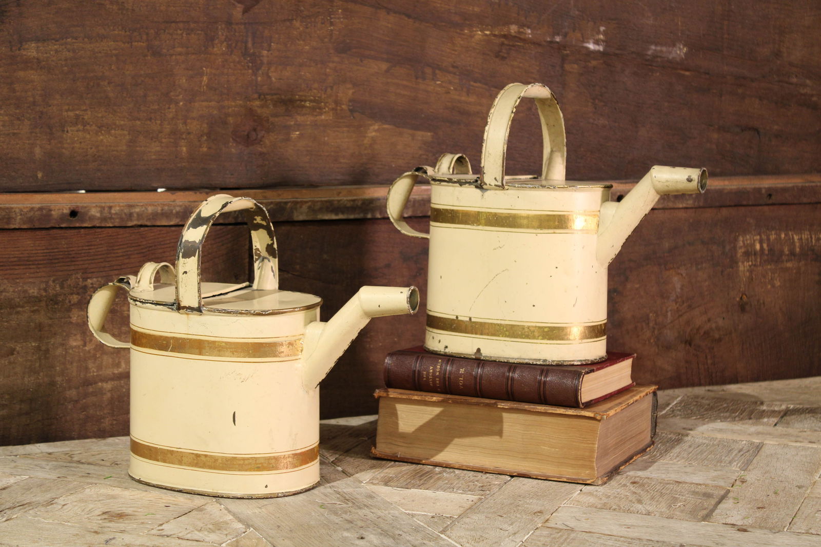 Pair Tin Watering Cans, Richmond Jones Bros (1 of 4)