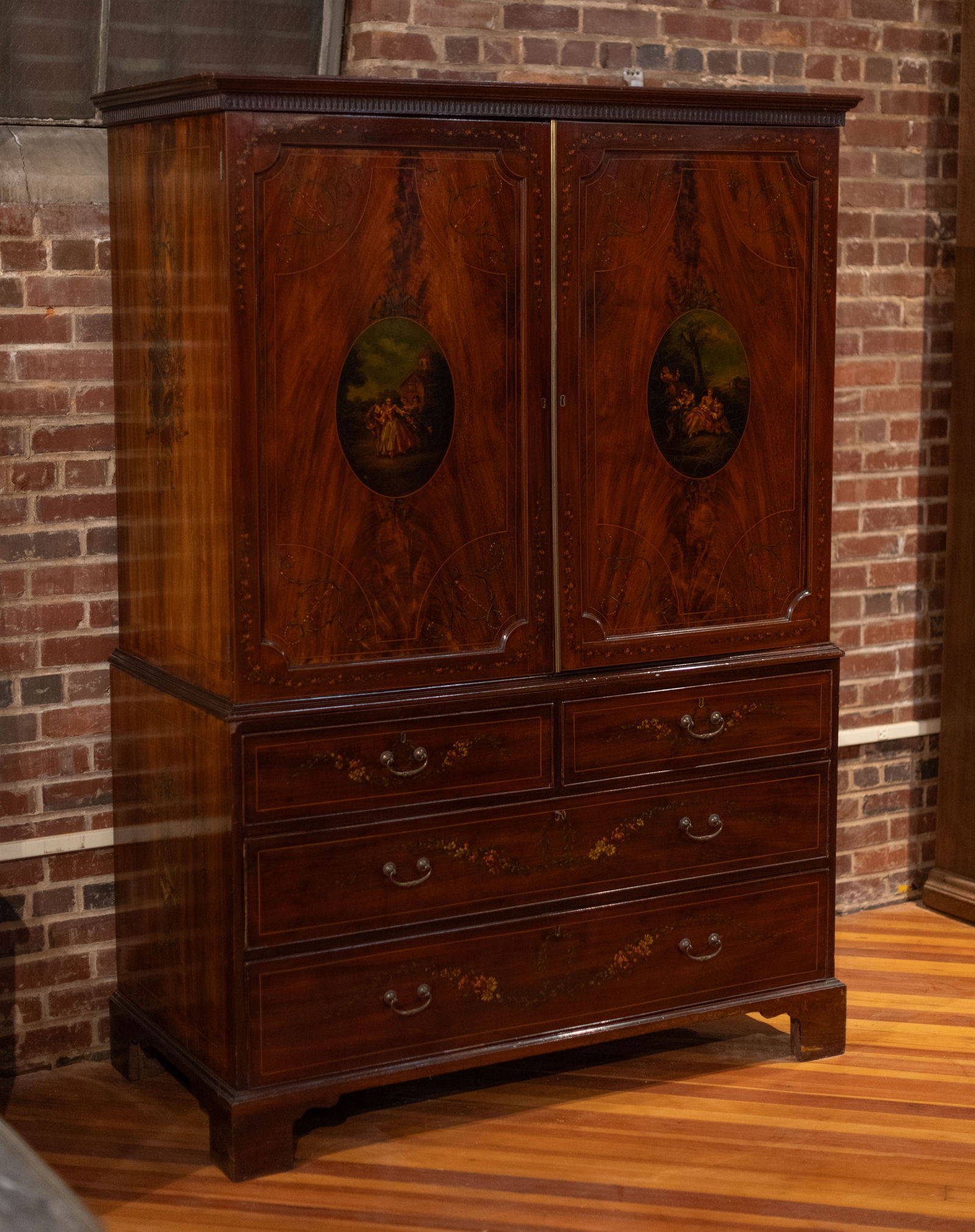 English Mahogany Linen Press (1 of 11)