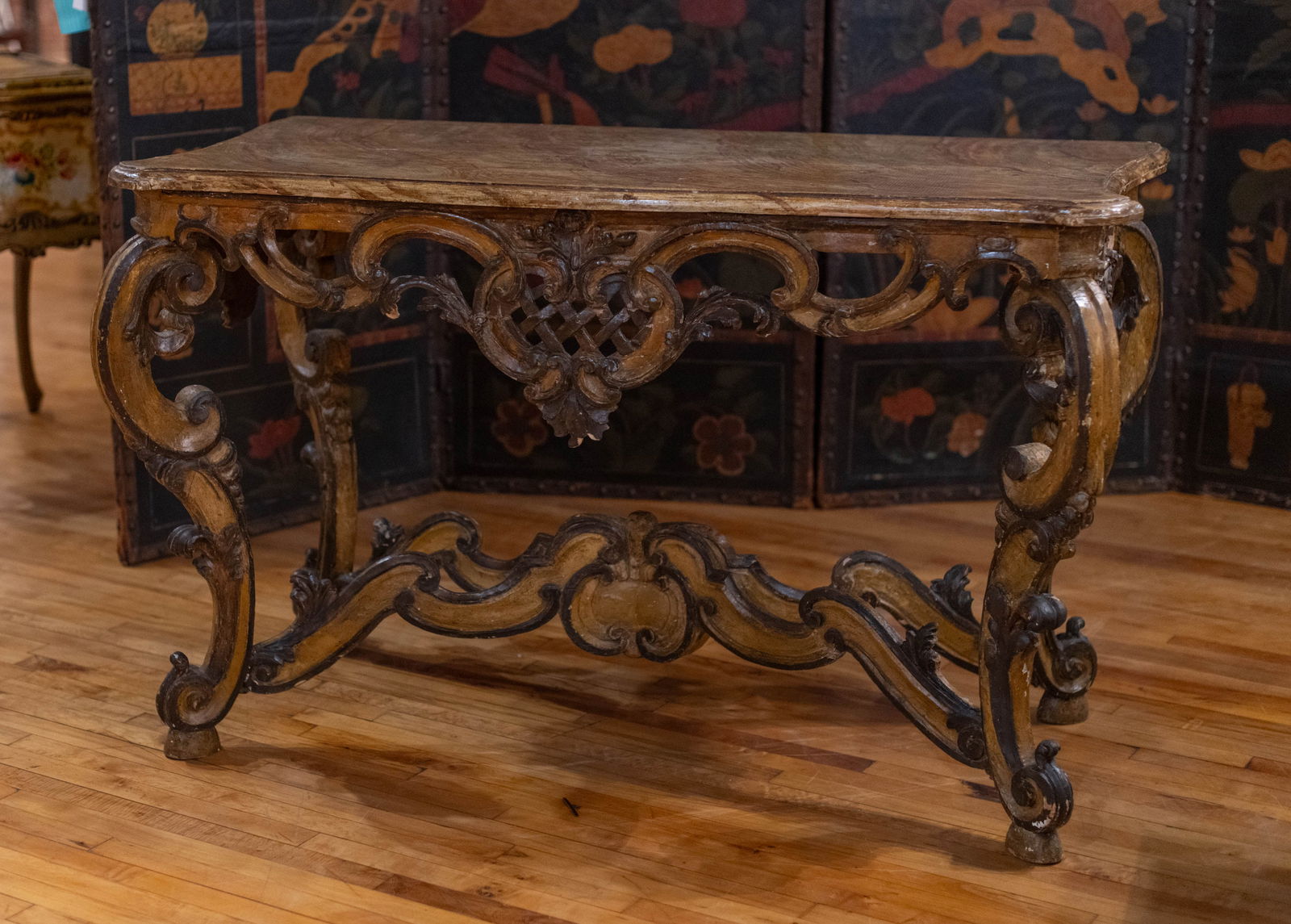 Italian Faux Marble Finish Console (1 of 5)