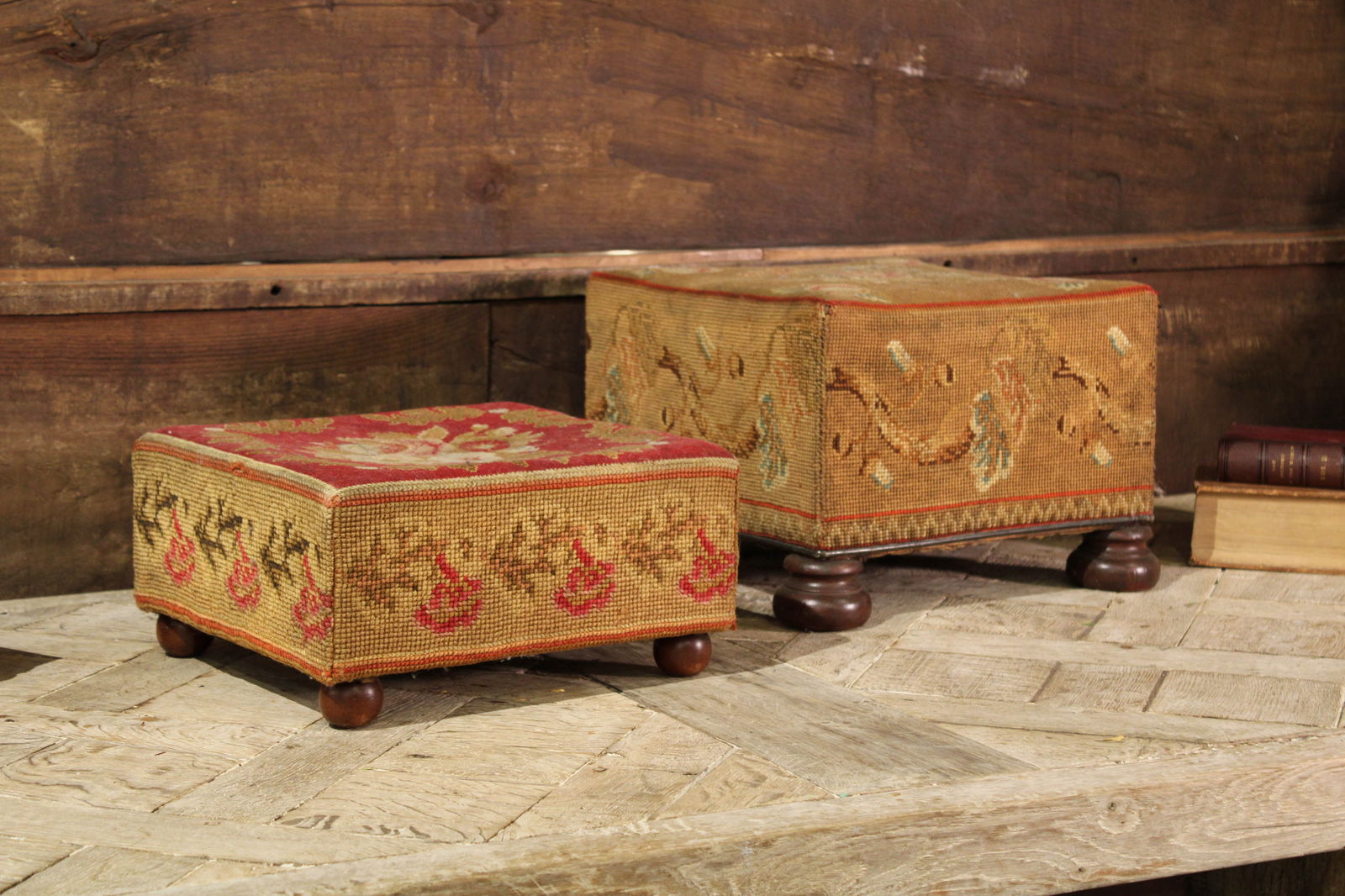 Duo Of English Needlepoint Stools (1 of 5)