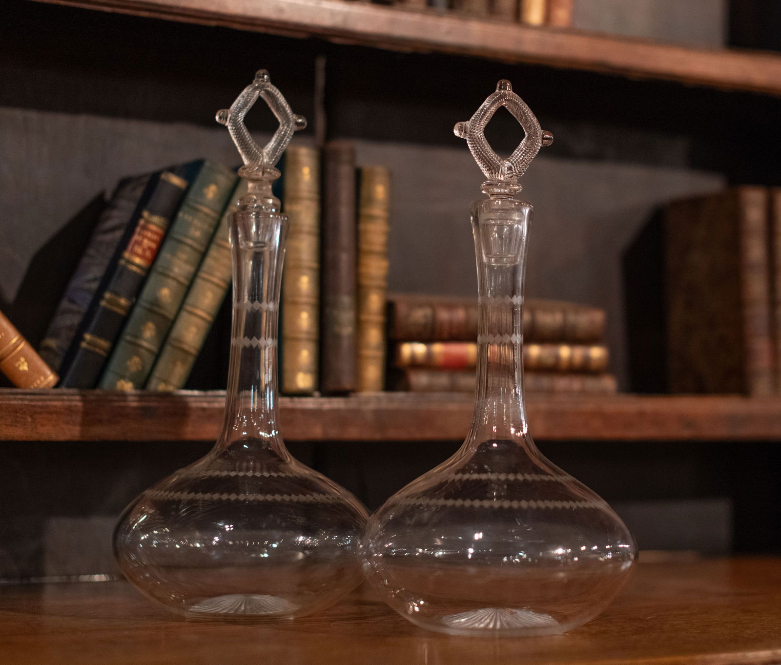 Pair English Crystal Decanters (1 of 4)