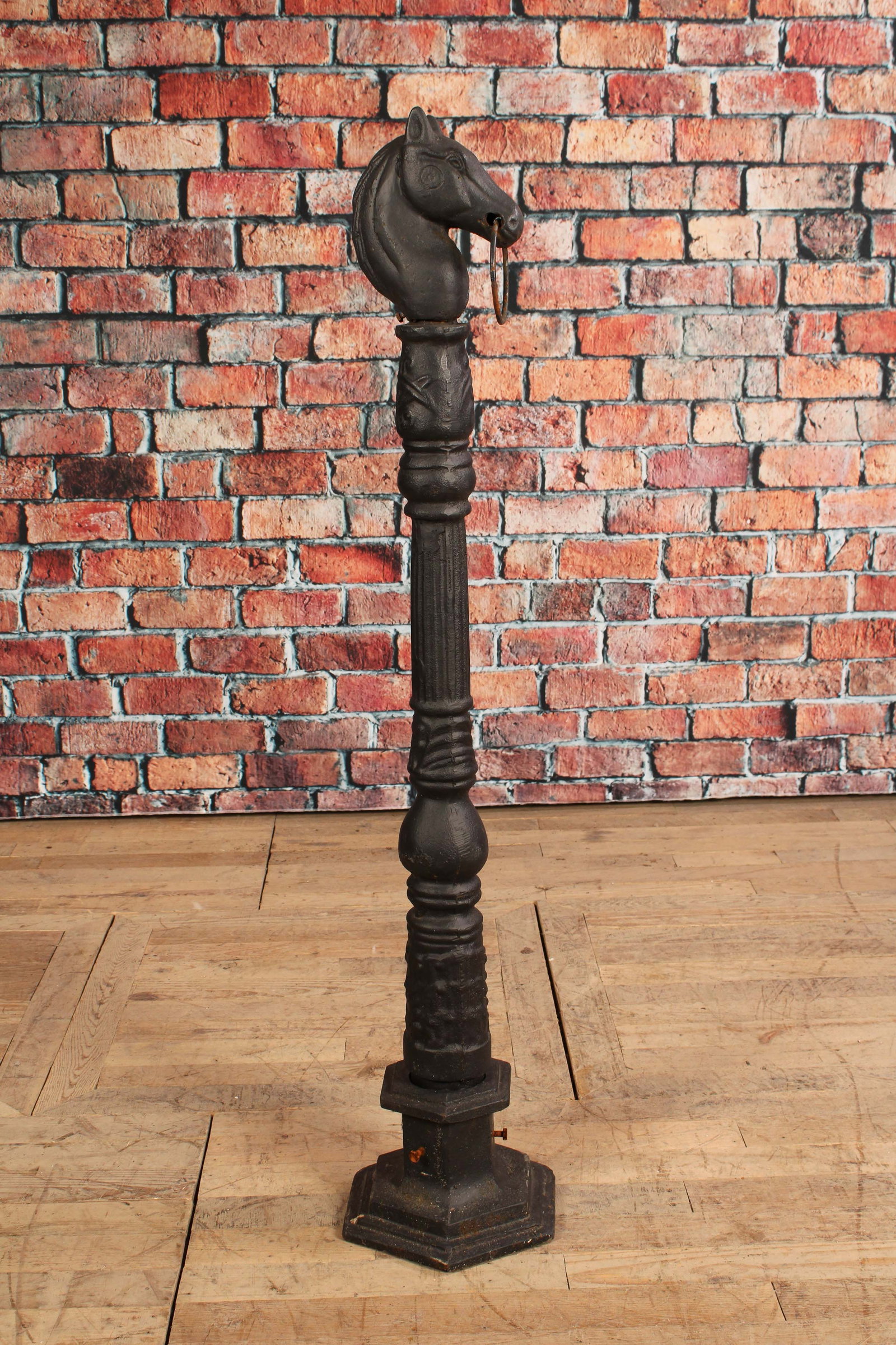 Cast Iron Hitching Post: Cast Iron Hitching Post. Size: 52" tall on 10" base