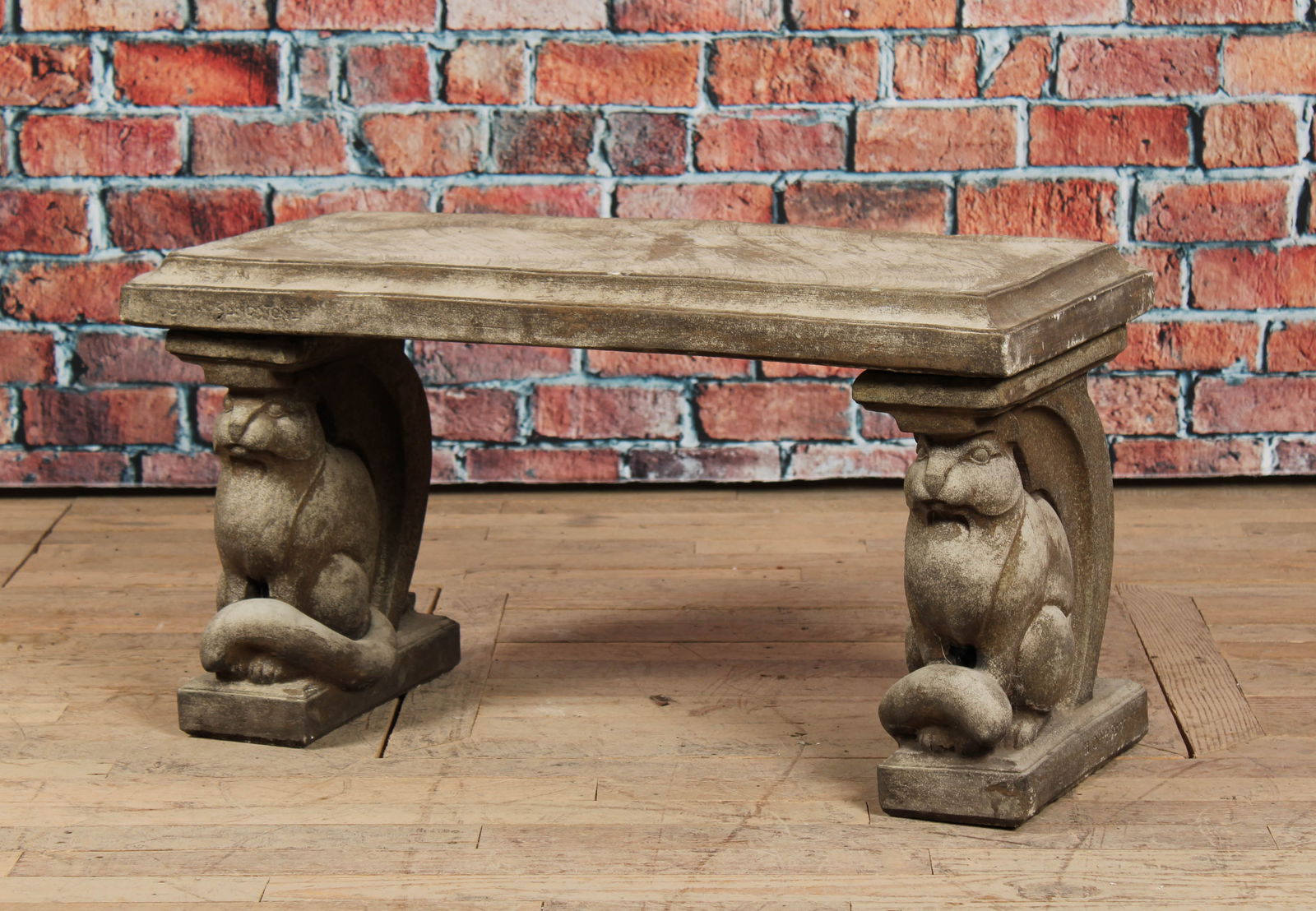 Cast Stone Squirrel Motif Garden Bench (1 of 4)