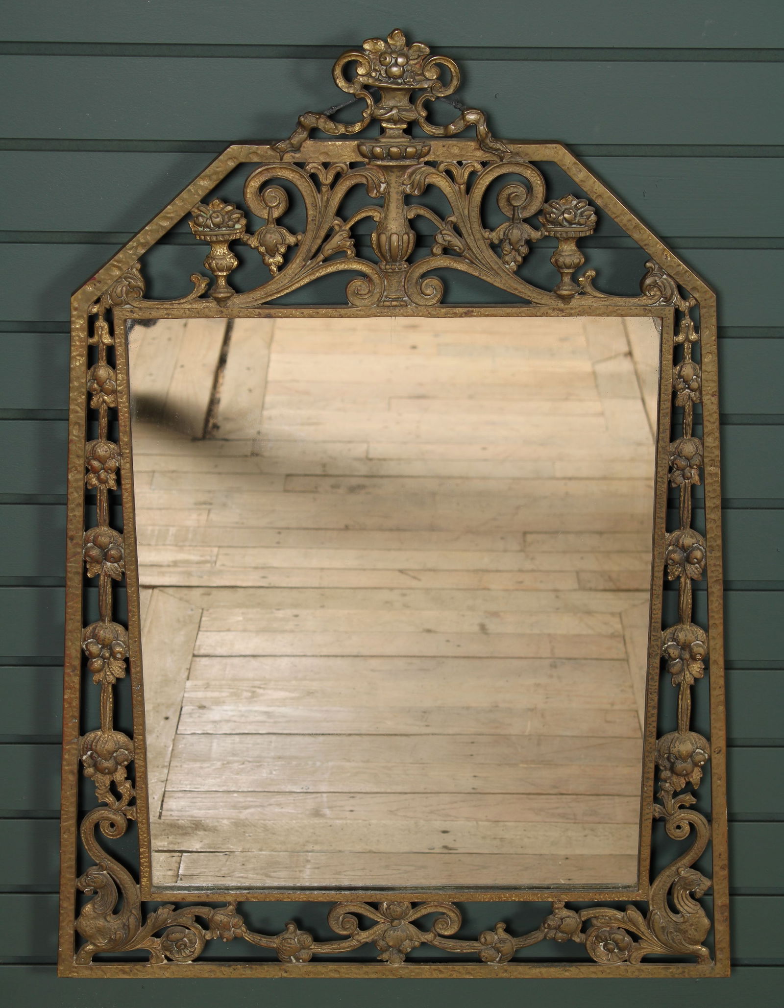 Beaux Arts Reticulated Bronze Frame Mirror (1 of 7)