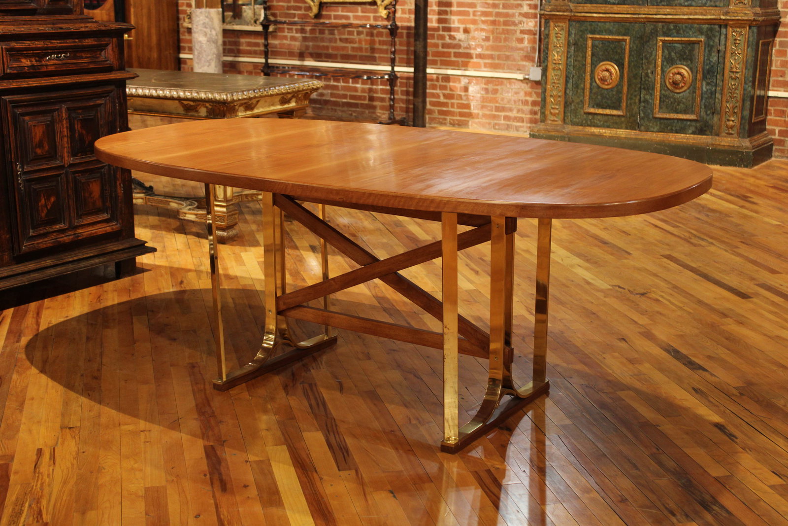 Italian Brass and Wood Table (1 of 6)