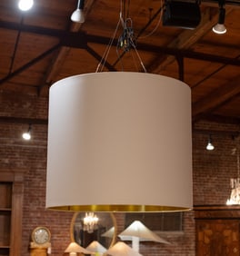 White and Gold Drum Shade