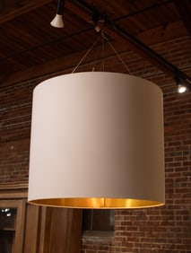 White and Gold Drum Shade