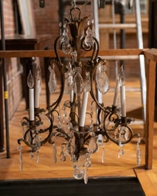 Gilt Wrought Iron Chandelier