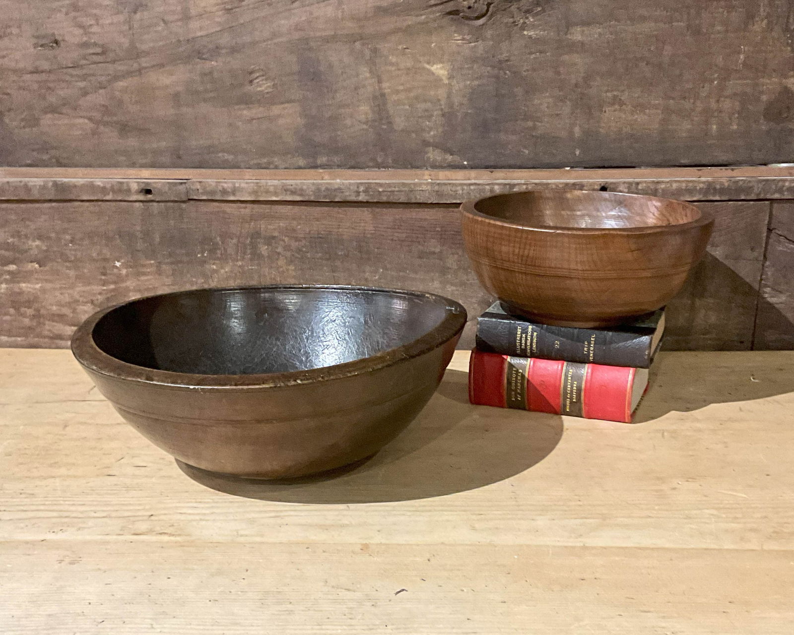 Group of 2 Antique Wooden Bowls (1 of 6)