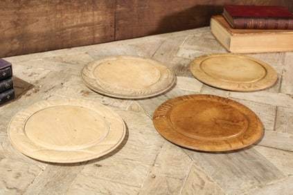 4 Carved Sycamore Bread Bowls