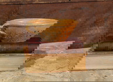 Antique English Pottery Colander