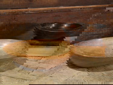 Group of 2 English Wood Dairy Bowls