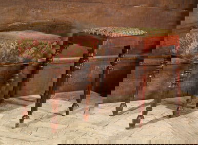 Group of 2 English Needlepoint Stools