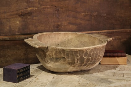 Monumental Carved Wood Bowl