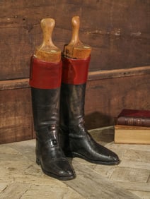 Antique English Leather Riding Boots