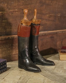 Antique Leather Equestrian Riding Boots