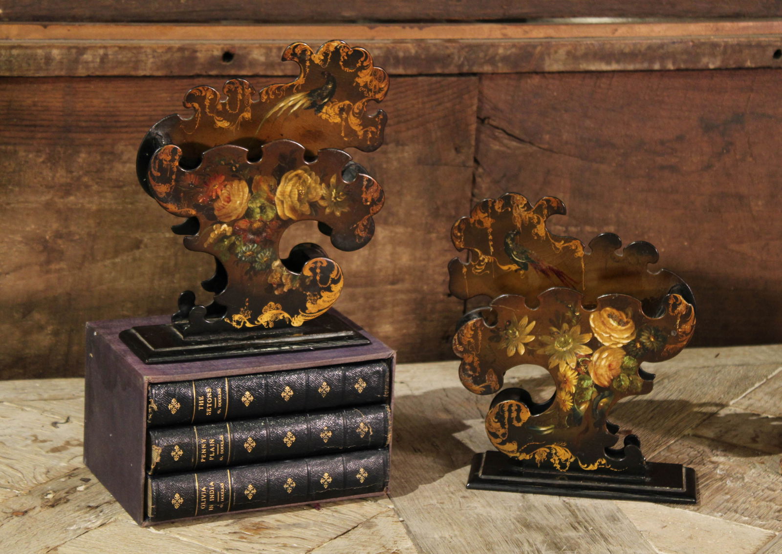 Pair of French Papier Mache Letter Holders (1 of 4)