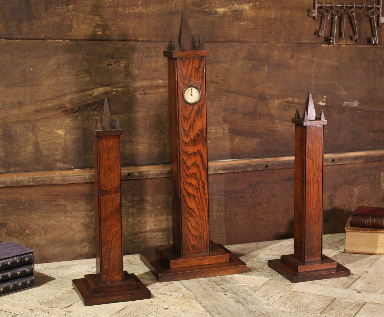 Folk Art Gothic Style Clock Garniture (1 of 5)