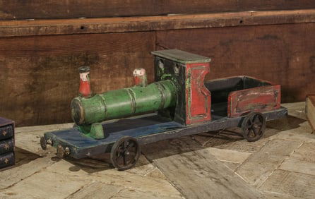 Painted English Toy Train, Handmade