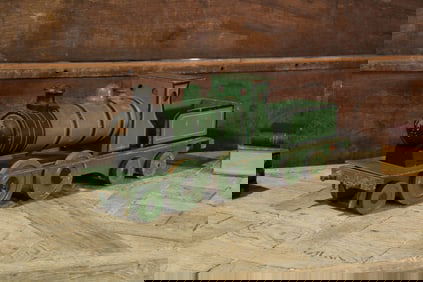 English Wood Toy Locomotive Train, Antique