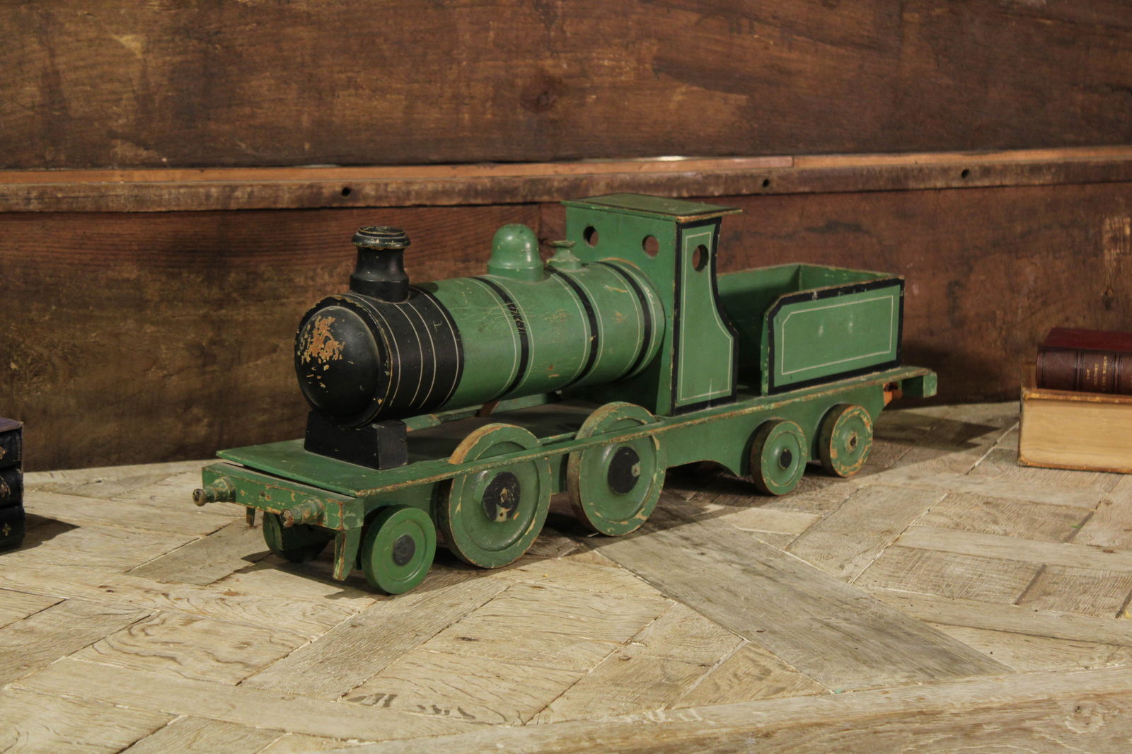 English Wood Toy Locomotive Train, Antique (1 of 4)