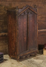 English Wallhung Tramp Art Cupboard