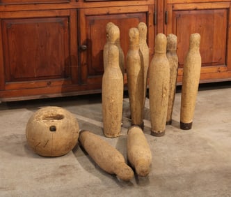 10 Pcs French Skittles and Bowling Ball