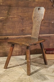 Primitive Welsh Elm Spinning Chair